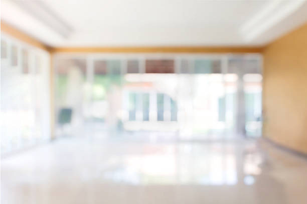 istock Blurred background empty hall of home offfice 518110694