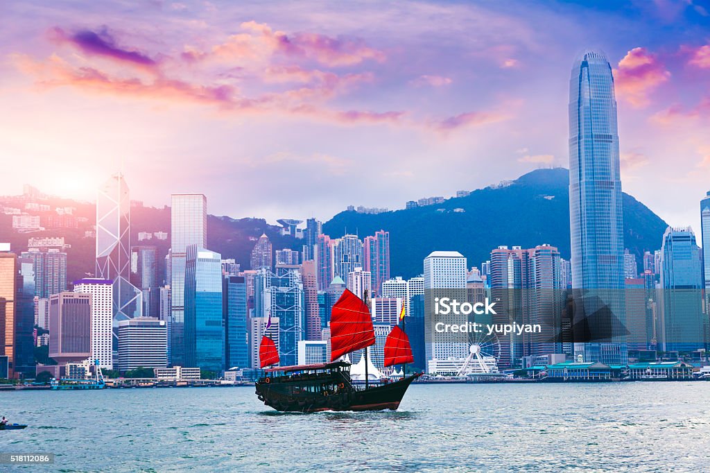 Victoria Harbour di Hong Kong - Foto stock royalty-free di Hong Kong