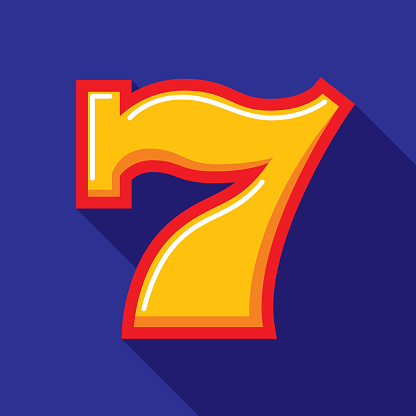 Vector illustration of a lucky number 7 in flat style.