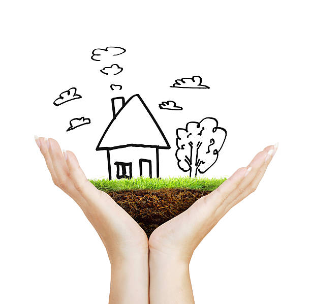 istock Business man house in  hands 518112870
