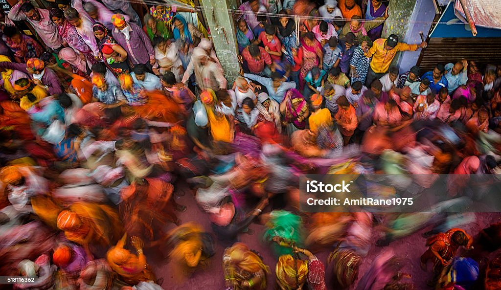 Rush Hour Rush hour people movement during Lathmaar Holi Barsana  India Stock Photo
