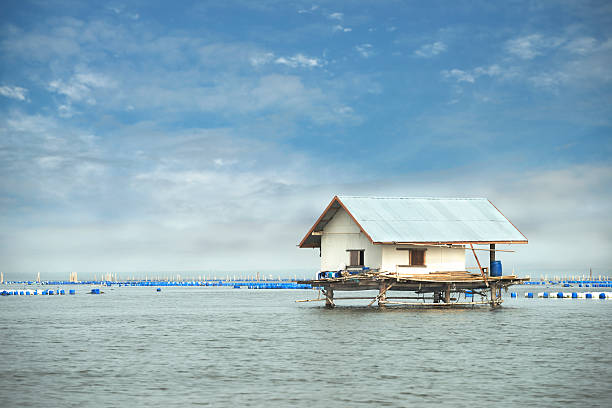 Fisherman farming area built in gulf of Thailand area. This is the major source of mackerel supply in Thailand