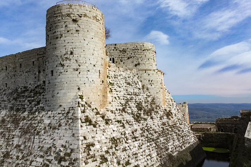 Krak des Chevaliers is a Crusader castle in Syria.