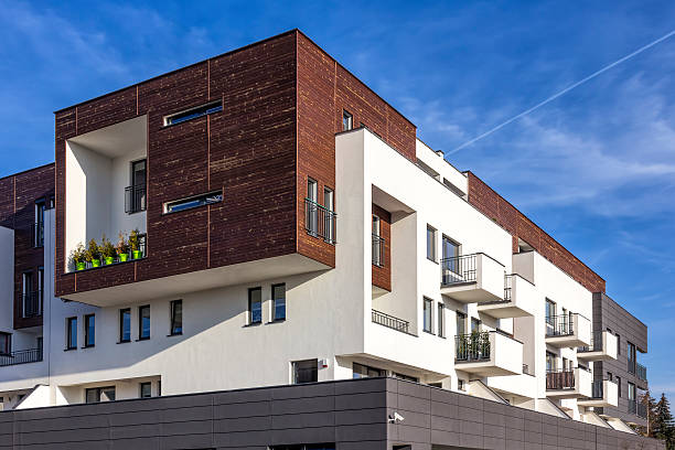 istock Modern white apartment building, Poland 518121058