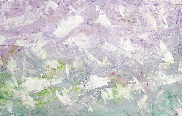 istock Abstract light green violet  oil painting background 518123472