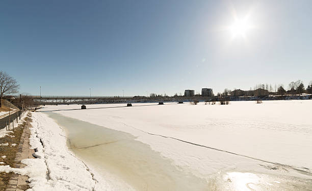 istock River and Bridge in Skelleftea, Sweden 518123680