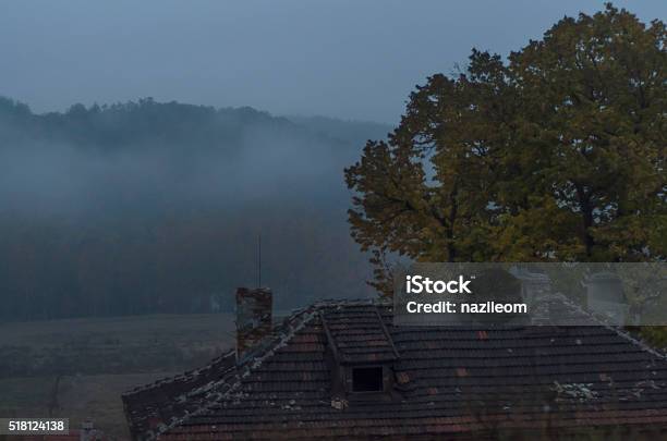 Misty House Roof Stock Photo - Download Image Now - Apocalypse, Black Color, Blue