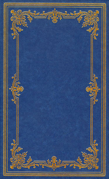 cover in pelle blu - frame pattern design leather foto e immagini stock