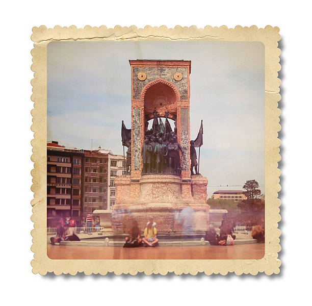 istock Vintage Republic Monument Taksim Square Istanbul (Clipping Path) 518124280