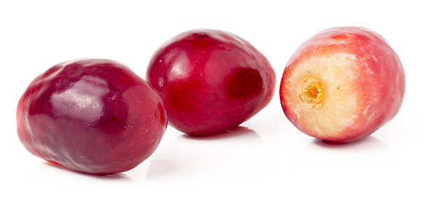 istock three red berries of grapes isolated on white background 518124784
