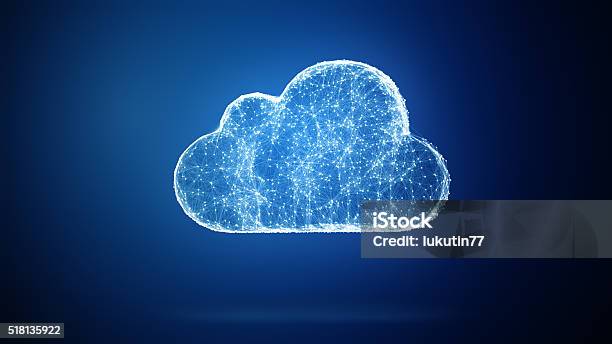 3d Illustration Cloud Storage Stock Photo - Download Image Now - Cloud Computing, Digitally Generated Image, Technology