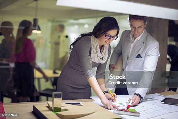 Interior Designers Choosing Color Stock Photo - Download Image Now - Interior Designer, Partnership - Teamwork, Office