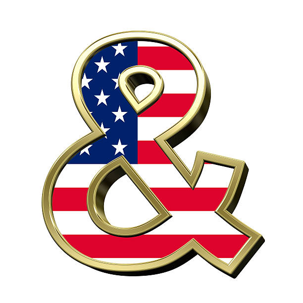 istock And sign from american flag alphabet set isolated over white. 518137896