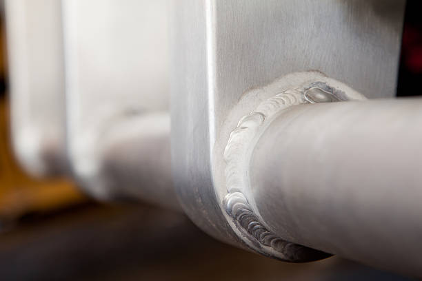 Welded Structural Aluminium Truck Bullbar Detail stock photo