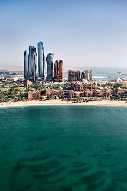 istock Turquoise sea and skyscrapers in Abu Dhabi 518144362