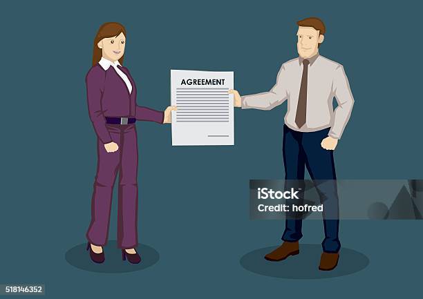 Ilustrasi Kartun Vektor Perjanjian Bisnis Ilustrasi Stok - Unduh Gambar