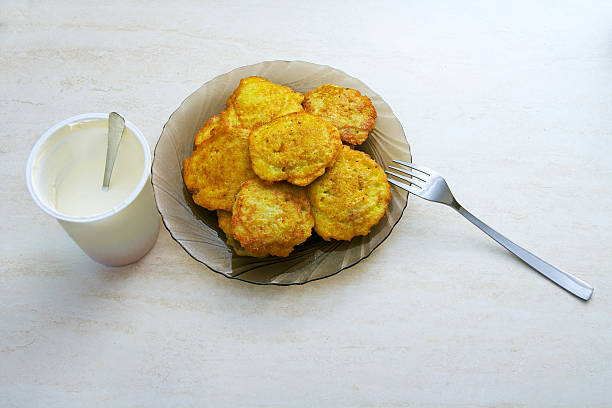istock Plate of potato pancakes on the table 518147287