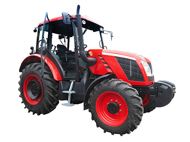 istock New red powerful tractor isolated over white 518148480