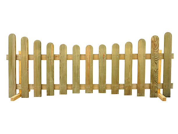 istock Wooden fence isolated over the white 518149568