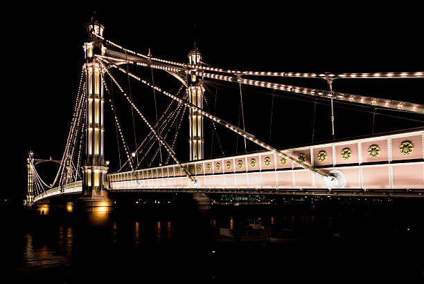 istock Albert's bridge at night, London 518149785