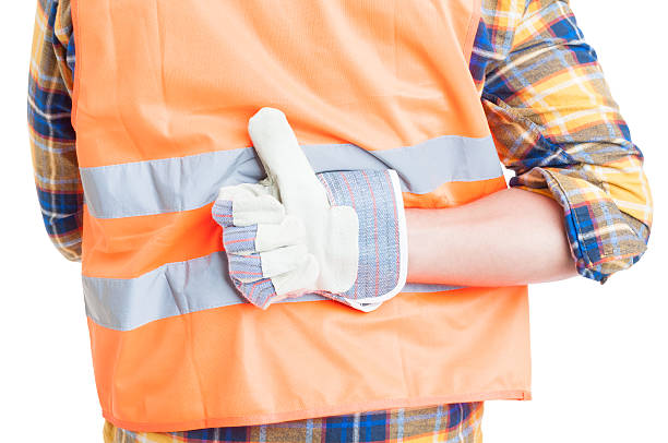 istock Close up engineer hand doing thumbup or like gesture 518151288
