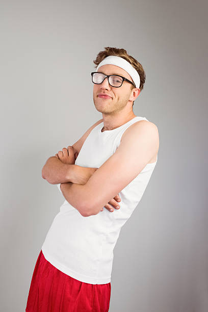 istock Geeky hipster posing in sportswear 518151637