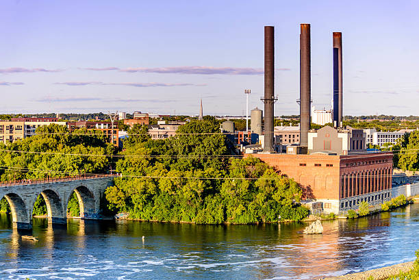 istock Minneapolis, MN, river and bridge near downtown 518152899