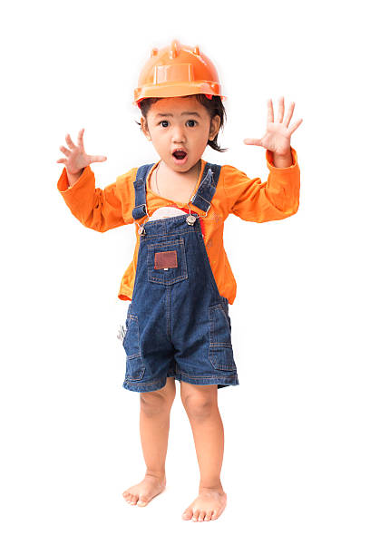 istock Asian Engineer baby gir playing surprise action 518153267