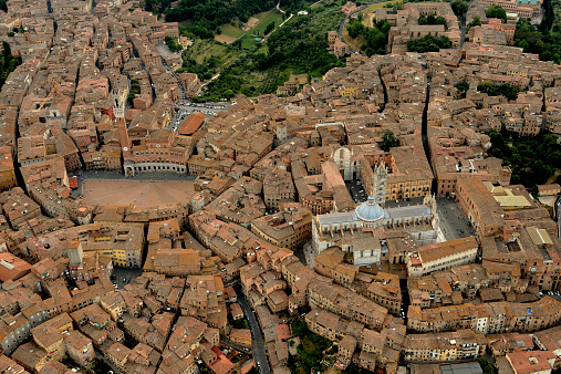Aerial view of Siena city, i Tuscany Italy