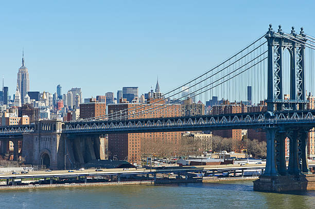 istock Manhattan Bridge and skyline view from Brooklyn Bridge 518169717