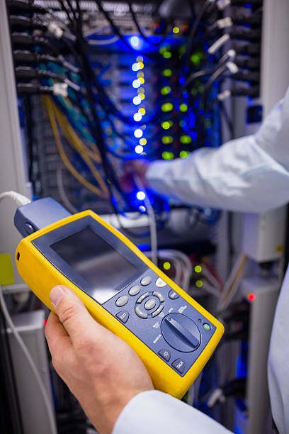 istock Close-up of a digital cable analyser 518170843