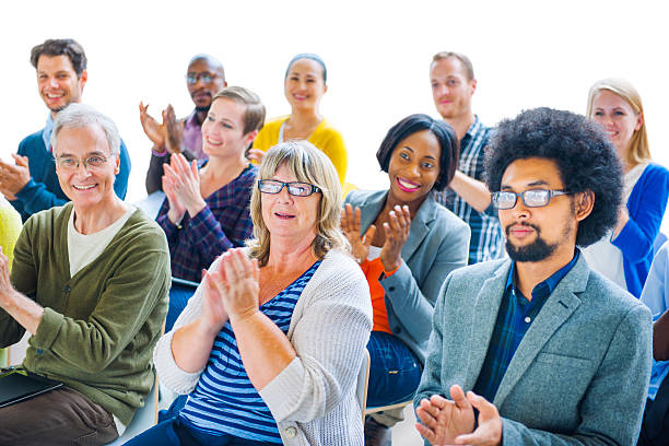 istock Group of Cheerful People Clapping with Gladness 518171009