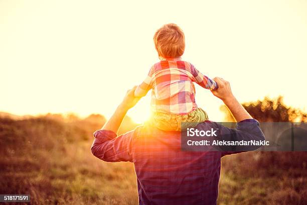 Piggyback Ride Stock Photo - Download Image Now - Family, Rear View, 12-23 Months