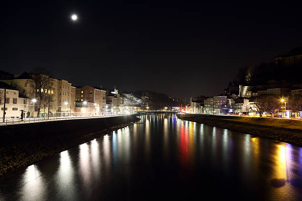 Salzburg by night, Austria.