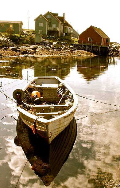 istock Fishing boat tied in the harbour 518171973