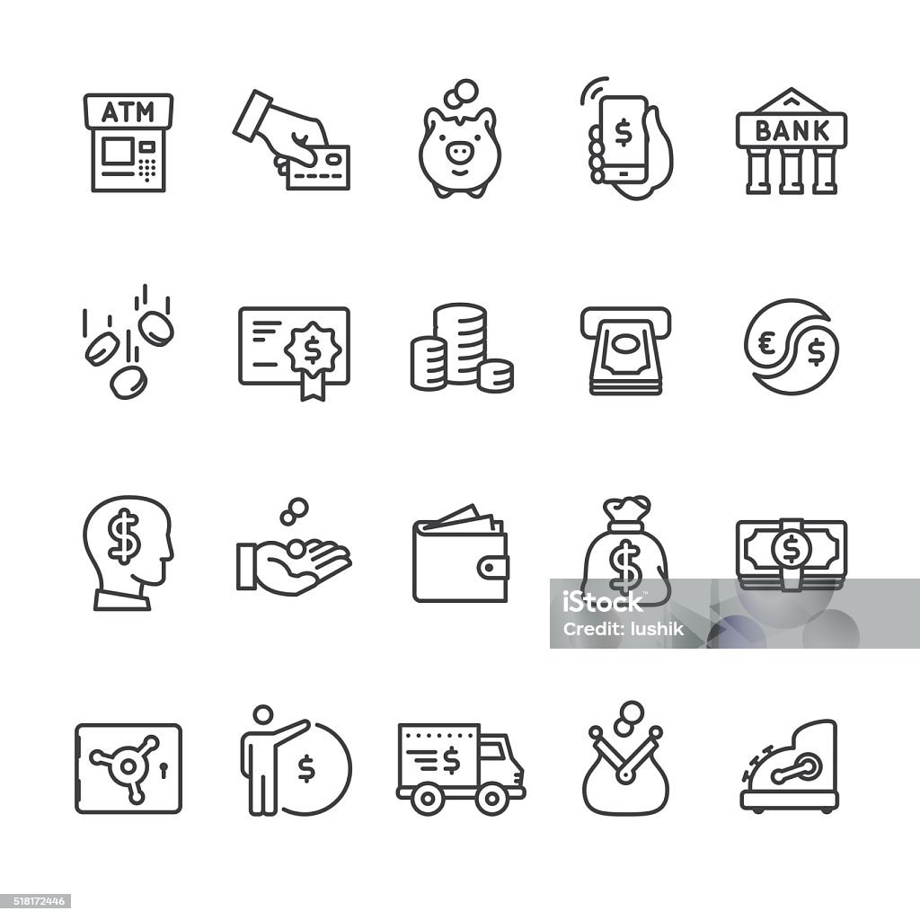 Money & Payment vector icons Money & Payment related vector icon set. ATM stock vector