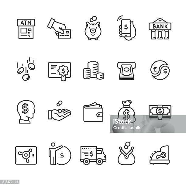 Money Payment Vector Icons Stock Illustration - Download Image Now - ATM, Home Finances, Budget