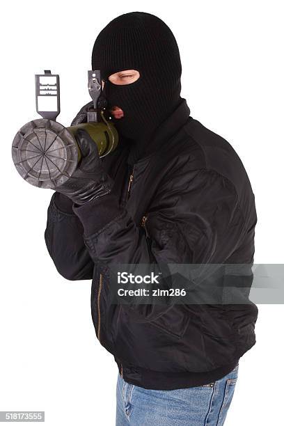 Terrorist With Bazooka Grenade Launcher Stock Photo - Download Image Now - Adult, Aggression, Aiming