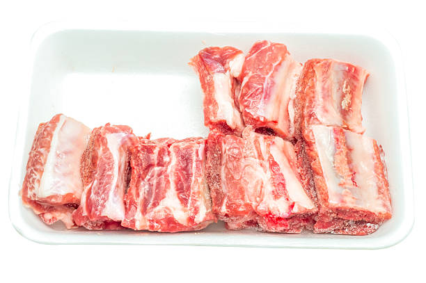 istock Frozen pork rib in the foam tray 518173569