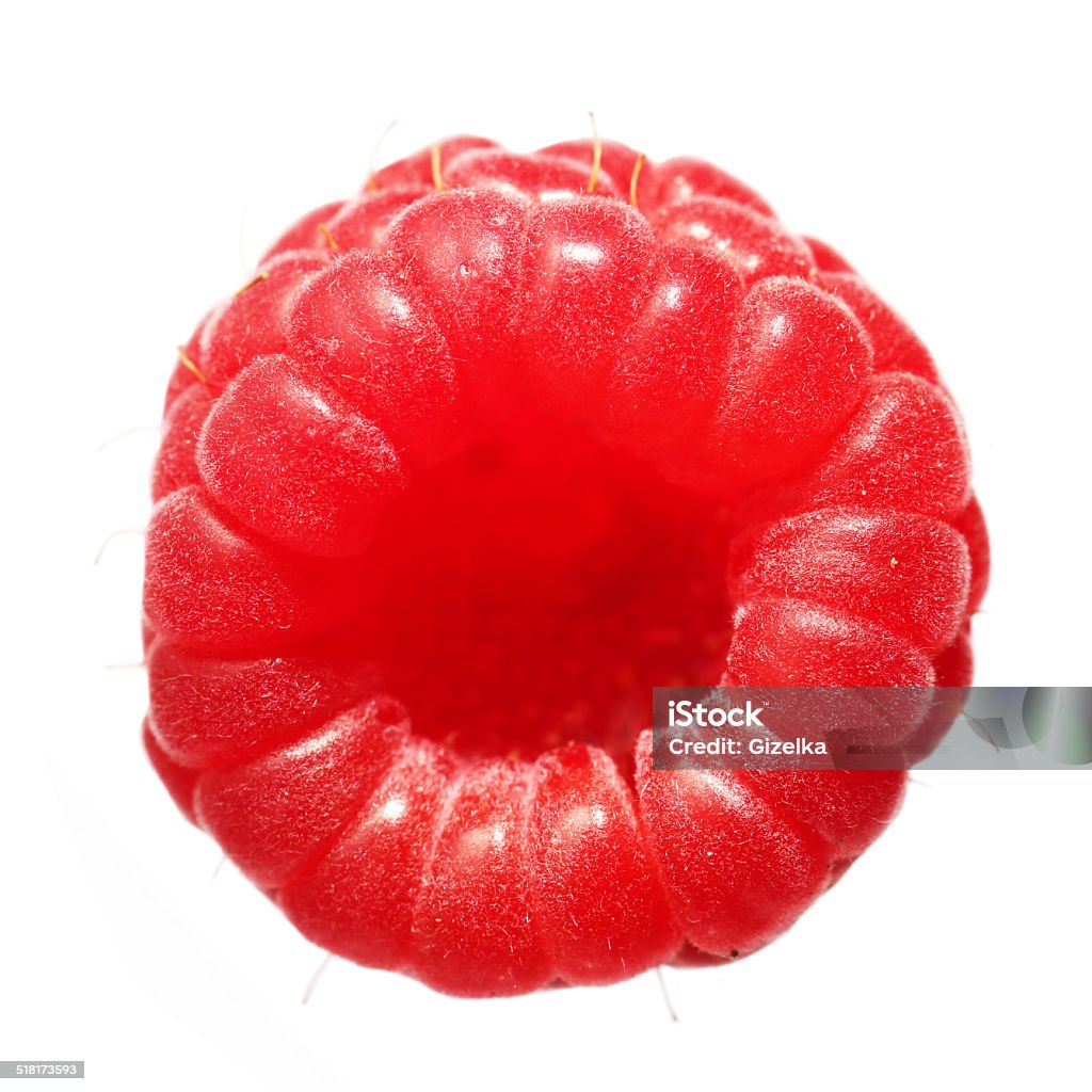 Raspberry Fruit, isolated. Macro Raspberry Fruit, isolated on white background. Macro Berry Fruit Stock Photo