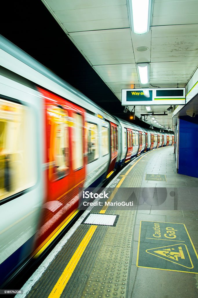 London train at night A London Underground train in motion at night London Underground Stock Photo