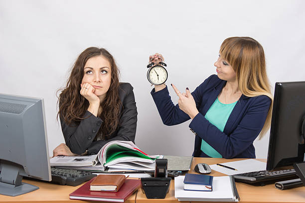 istock Office employee working at the end of the day 518174352