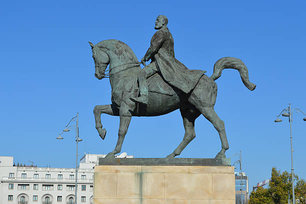 istock Equestrian statue of Charles I in bucharest side view 518174492