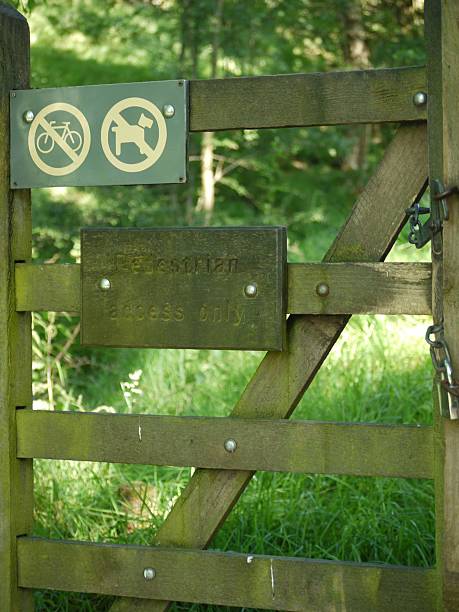 istock Hiker's path,gate leading on to a hiking route 518175267