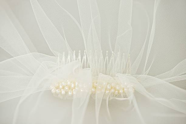 istock Wedding veil with a pearl comb 518175352