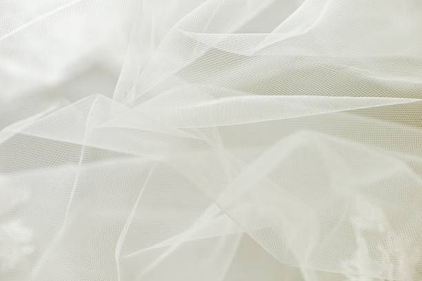 fond mariage ou en mousseline de soie et tulle - white veil photos et images de collection