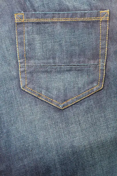 Close-up on the backpocket of a pair of denim jeans