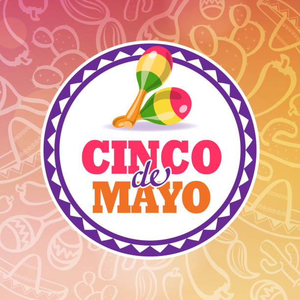 illustrazioni stock, clip art, cartoni animati e icone di tendenza di cinco de mayo maracas simbolo - mexican culture cinco de mayo backgrounds sombrero