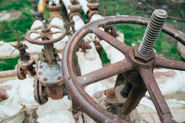 istock Industrial tap water pipe and valve 518176392