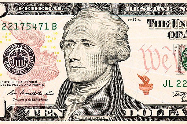 alexander hamilton - ten dollar bill dollar us currency usa 뉴스 사진 이미지